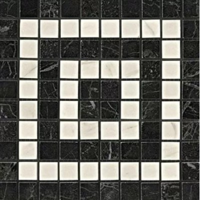 Мозаика ADRI Marvel Noir/Cremo Angolo Mosaico 18.5x18.5