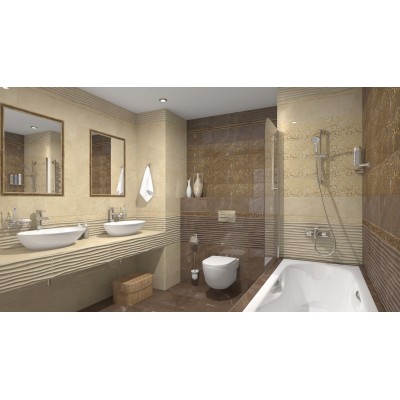 Плитка 1664-0147 Миланезе дизайн Декор Римский марроне 20х60