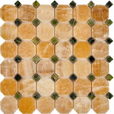Мозаика PIX210 Honey onyx, Dondong из оникса и мрамора полированная 48x48 305х305x8