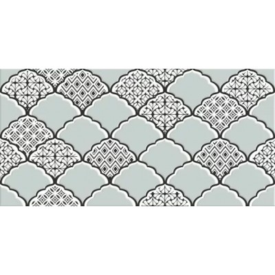 Плитка 1641-8646 Эллен бело-бирюзовый Декор 20х40