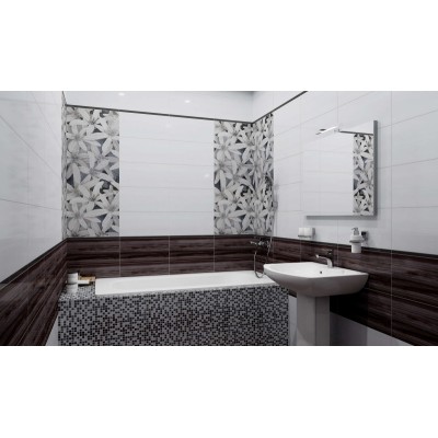 Плитка Декор Апрель бордовый-1 25х50