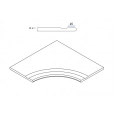 Керамогранит 620090000712 Бортик Гриджио Оробико с выемкой угловой закругленный 60х60