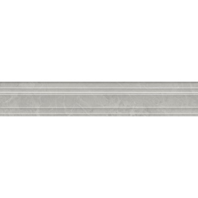 Плитка BLF022R Бордюр Багет Риальто серый светлый глянцевый обрезной 40x7,3x2,7