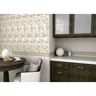 Плитка POF002 Карандаш Бисер белый золото 20*1.4