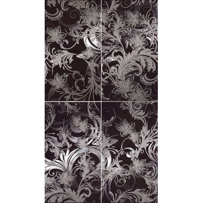 Плитка 1609-0001 Панно Азур Графит 50x90