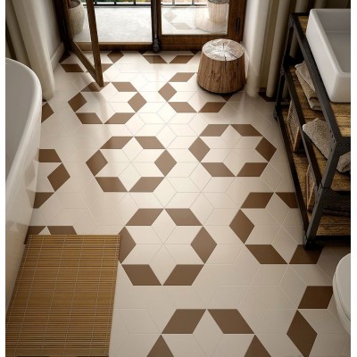 Керамогранит 22689 Rhombus Cream Smooth 14x24