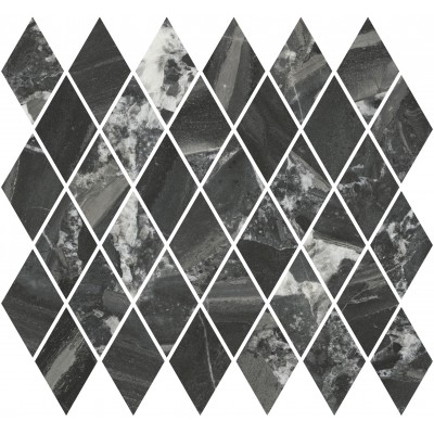 Мозаика T054/48007 Декор Риальто мозаичный чёрный глянцевый 37,5x35x1