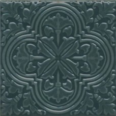 Плитка KMD3STA003BN Декор Фес зелёный тёмный глянцевый 15x15x0,77