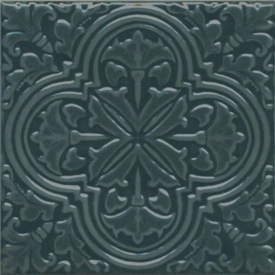 Плитка KMD3STA003BN Декор Фес зелёный тёмный глянцевый 15x15x0,77