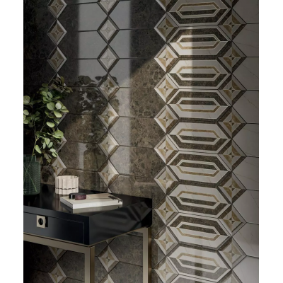 Плитка TOC003 Декор Бикуш грань глянцевый 9,8х9,8