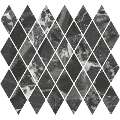 Мозаика T054/48007 Декор Риальто мозаичный чёрный глянцевый 37,5x35x1