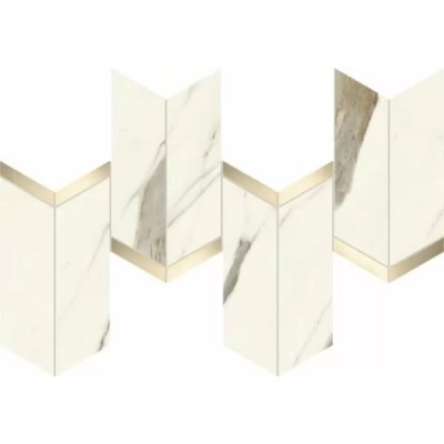 Мозаика AF8X Marvel Calacatta Sublime Mosaico Chevron Lappato 19,2x46,3