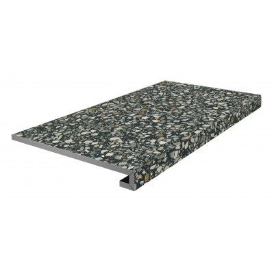 Ступени KM6060G0021RGCF Ступень фронтальная клееная Бричиола чёрный матовый обрезной 33x60x0,9