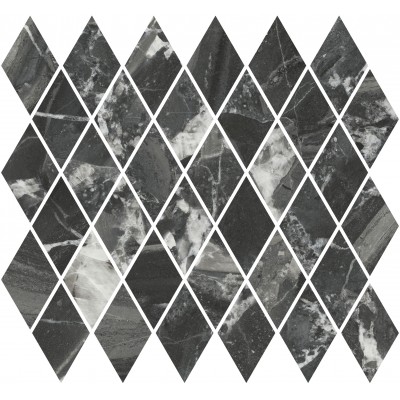 Мозаика T054/48007 Декор Риальто мозаичный чёрный глянцевый 37,5x35x1