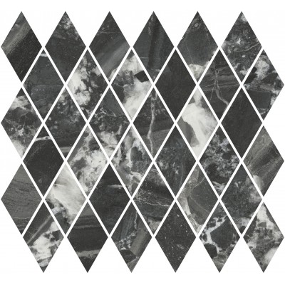 Мозаика T054/48007 Декор Риальто мозаичный чёрный глянцевый 37,5x35x1