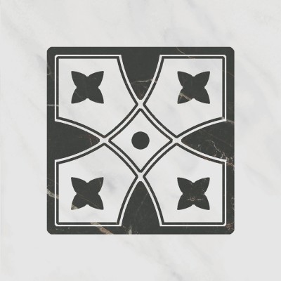 Плитка TOC004 Декор Келуш 1 грань черно-белый 9,8х9,8