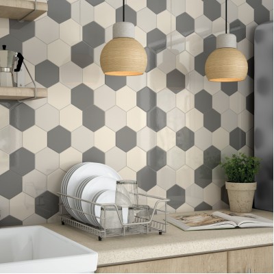 Плитка 21912 Hexagon Scale Light Grey 10,7x12,4