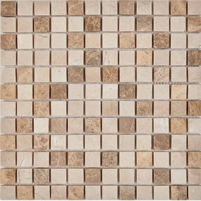 Мозаика PIX276 Emperador Light, Crema Nova из мрамора матовая 23x23 305х305x6