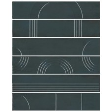 Плитка KMP3STA008RN6X Панно Мажорель зелёный тёмный глянцевый (из 6 частей 6х28,5) 36x28,5x1