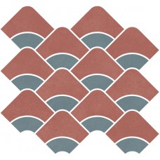 Мозаика KMD2HID012BR Декор Таделакт наборный красный, бирюзовый матовый обрезной 30x28x0,9