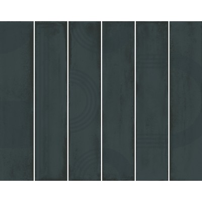 Плитка KMP3STA008RN6X Панно Мажорель зелёный тёмный глянцевый (из 6 частей 6х28,5) 36x28,5x1