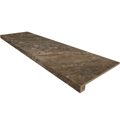Ступени Комплект Ступень BR04 Bernini Dark Brown 33x120 неполированная с бортиком + Подступенок 14,5x120