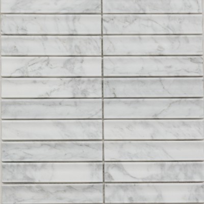 Мозаика PIX341 Bianco Carrara, Concave матовая 30х151 305х318х12