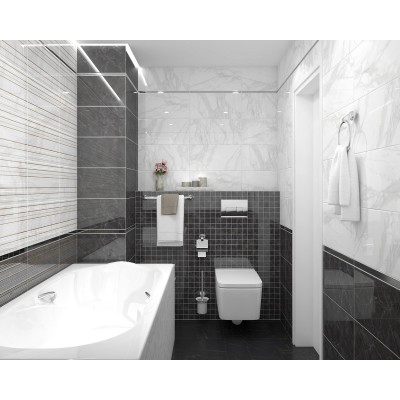 Плитка Декор Olimpus Grand белый 25х50