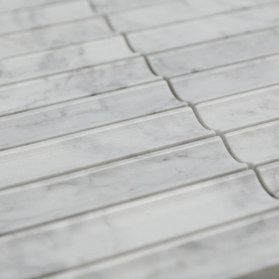 Мозаика PIX341 Bianco Carrara, Concave матовая 30х151 305х318х12