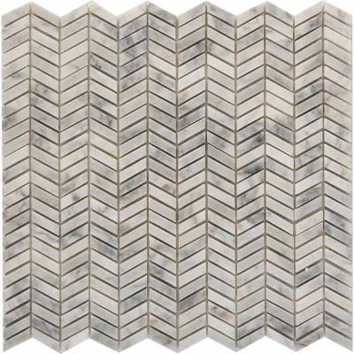 Мозаика PIX290 Bianco carrara из мрамора полированная 27x10 298х307x8