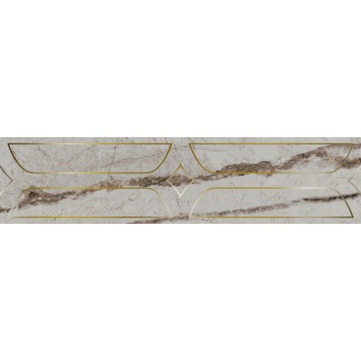 Плитка KMB3STA001BR Бордюр Ифран серый светлый глянцевый обрезной 60x14,5x0,9