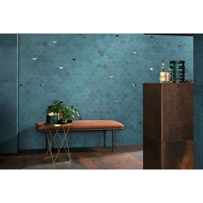 Мозаика A0UL Blaze Aluminium Mosaico Esagono Lapp 30x35