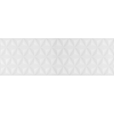 Плитка 12119R Диагональ белый структура обрезной 25x75