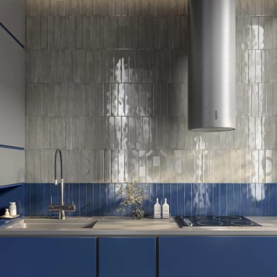 Плитка KM26374 Мажорель голубой глянцевый 6x28,5x1