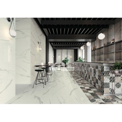 Керамогранит 610090002356 Empire Calacatta Black Listello 7,2x80