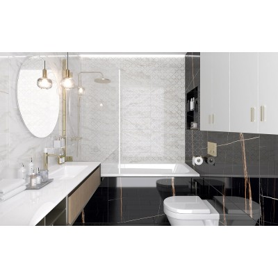 Мозаика MM60157 Декор мозаичный Aragon белый золото 20х60