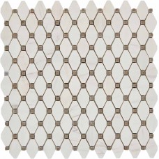 Мозаика PIX284 Bianco Dolomite, Cinderella Grey из мрамора полированная 39x24 286х295x7