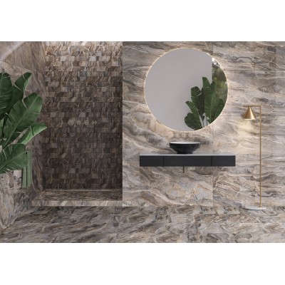 Мозаика K9513748LPR1VTE0 MarbleSet Мозаика Оробико Темный Греж 7,5х7,5 7ЛПР R9 30х30