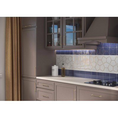 Плитка PFG011 Бордюр Витраж золото 15*2