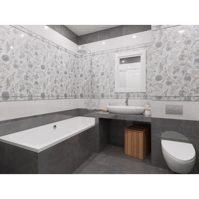 Плитка 10300000105 Декор Genevieve GT Серая (панно из 2 плит) 50x60