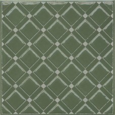 Плитка KMD3STA015GN Декор Бахия 1 зелёный глянцевый 9,8x9,8x0,7