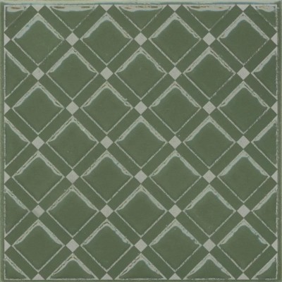 Плитка KMD3STA015GN Декор Бахия 1 зелёный глянцевый 9,8x9,8x0,7