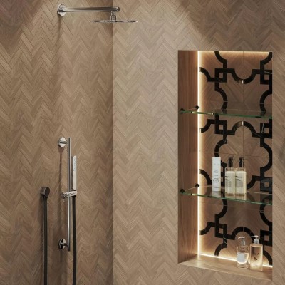 Мозаика T042/SG5264 Монтиони мозаичный бежевый темный 34x35,5