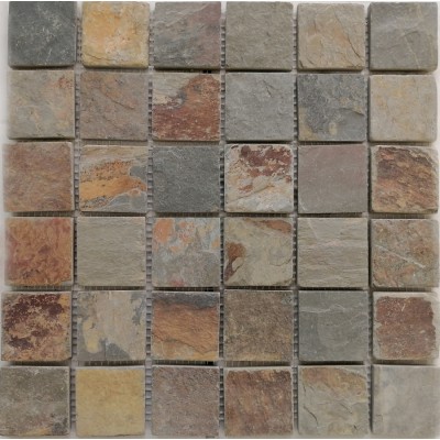 Мозаика PIX300 Slate Rusty из сланца 48х48 305х305