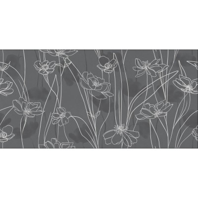 Керамогранит 17648 Floresta цветы серый ректификат 60x120