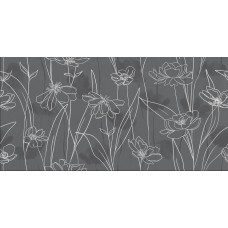 Керамогранит 17648 Floresta цветы серый ректификат 60x120