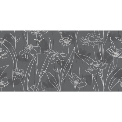 Керамогранит 17648 Floresta цветы серый ректификат 60x120