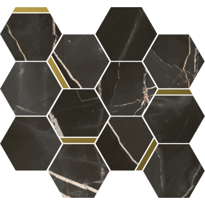 Мозаика 620110000226 Stellaris Absolut Black Mosaico Chic Nat 28.3x32.8