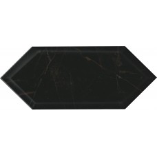 Плитка 35010 Келуш грань черный глянцевый 14х34