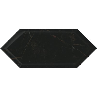 Плитка 35010 Келуш грань черный глянцевый 14х34